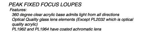 Loupes, Fixed Focus